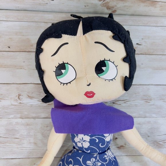 Kellytoy Vintage 2005 Betty Boop 16" Plush‎ Stuffed Toy Doll Blue Floral Dress - Picture 2 of 8